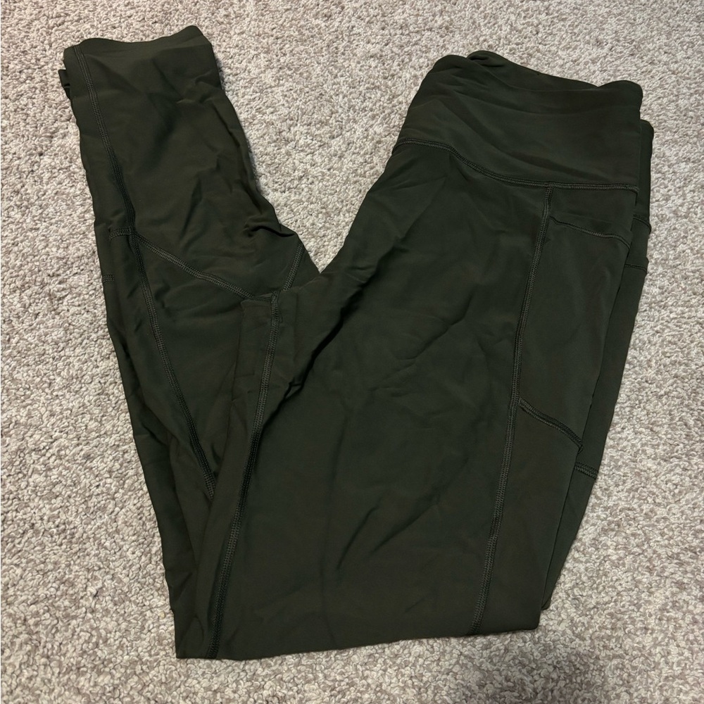 Victoria’s Secret Total Knockout Olive Green Leggings with Pockets Long